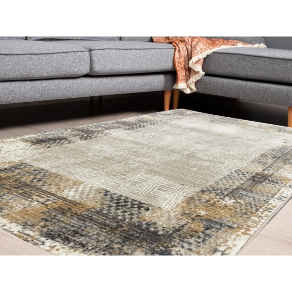Tokyo Artica 80 x 160 cm Zymta Winter Carpet - Beige / Brown / Light Orange / Grey
