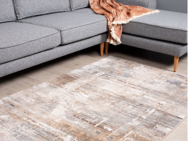 Tokyo Blurry Stripes 80 x 160 cm Zymta Winter Carpet - Beige / Brown / Grey / Light Orange