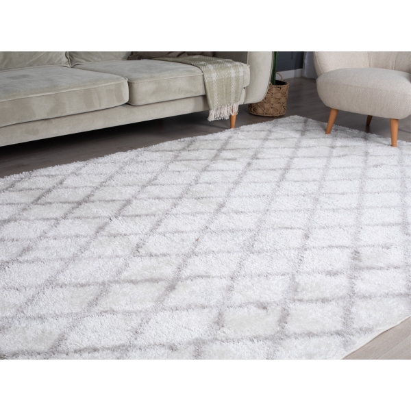 Bella Lozitta 200 x 300 cm Zymta Winter Carpet - Cream / Light Grey