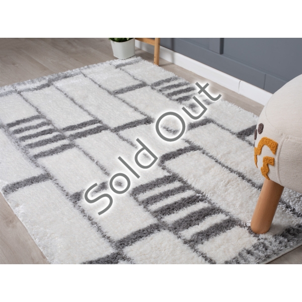 Bella Bricks 120 x 180 cm Zymta Winter Carpet - Cream / Dark Grey / Grey