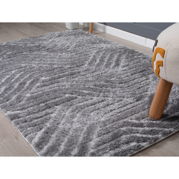 Bella Maze 120 x 180 cm Zymta Winter Carpet - Dark Grey / Light Grey