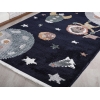 Comfy Astronaut 120 x 180 cm Zymta Winter Carpet - Navy Blue / Off White / Dark Yellow / Green