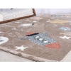 Comfy Space 160 x 230 cm Zymta Winter Carpet - Light Brown / Off White / Green / Salmon