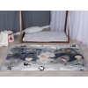 Comfy World Map 80 x 150 cm Zymta Winter Carpet - Sage Green / Grey / Off White / Navy Bllue
