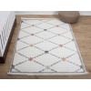 Comfy Linked Stars 120 x 180 cm Zymta Winter Carpet - Off White / Grey / Terracotta / Yellow