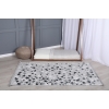 Comfy Mini Stars 80 x 150 cm Zymta Winter Carpet - Grey / Off White / Navy Blue / Petrol Green