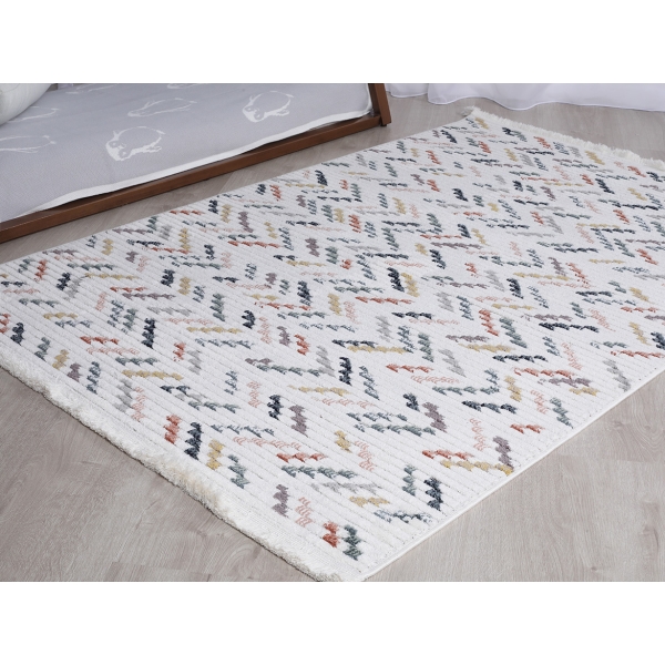 Comfy Lilo 80 x 150 cm Zymta Winter Carpet - Off White / Grey / Green / Yellow