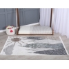 Comfy Mountains 80 x 150 cm Zymta Winter Carpet - Off White / Green / Light Brown / Grey