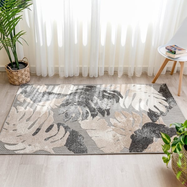 Madagascar Fer 160 x 230 cm Zymta Decorative Carpet - Anthracite / Beige / Grey / White