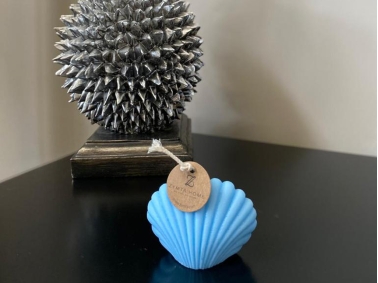 Cocktail Wax Oyster Ocean Decorative Candle 6 x 8 cm - Blue