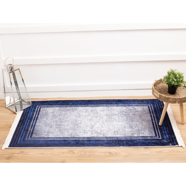 Mosta Carpet Design Decorative Rectangles 180 x 280 cm - Navy Blue / Dark Blue / Grey