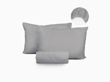 2 Piece Istanbul Single Fitted Sheet Set 120 x 200 + 30 Cm - Grey