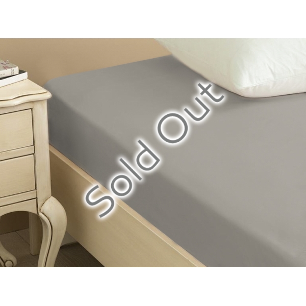 Flat Combed Cotton King Linen Sheet Set 180 x 200 Cm - Grey