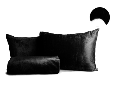 2 Pieces Welsoft Single Bed Sheet Set 120 x 200 cm + 30 cm - Black