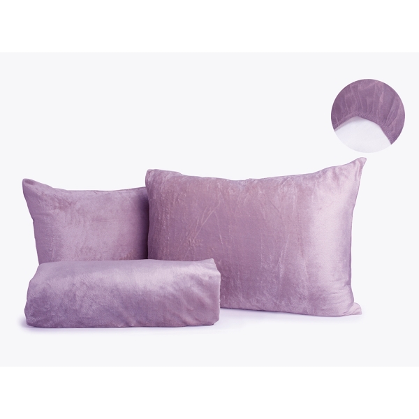 3 Pieces Welsoft Double Bed Sheet Set 180 x 200 cm + 30 cm - Purple
