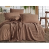 1 Piece Washed Waffle Double Bedspread 220 x 230 cm - Brown