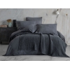 1 Piece Washed Waffle Double Bedspread 220 x 230 cm - Anthracite