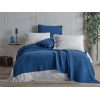 1 Piece Washed Waffle Double Bedspread 220 x 230 cm - Navy Blue