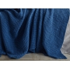 1 Piece Washed Waffle Double Bedspread 220 x 230 cm - Navy Blue