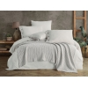 1 Piece Washed Waffle Double Bedspread 220 x 230 cm - White