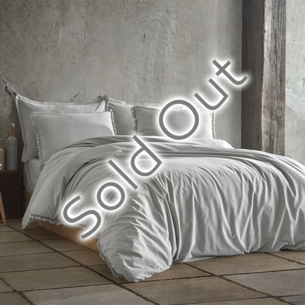 3 Pieces Nil Cotton Single Duvet Cover Set 160 x 220 cm - Light Grey