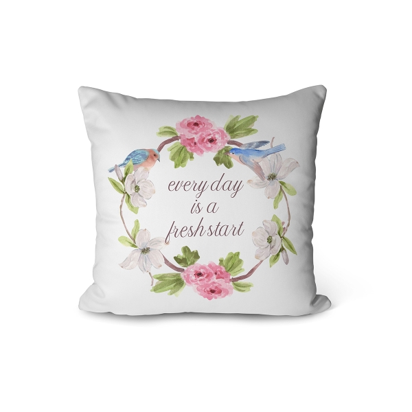 Cover Cushion Printed Quotes 43 x 43 Cm - White / Green / Pink / Light Pink 