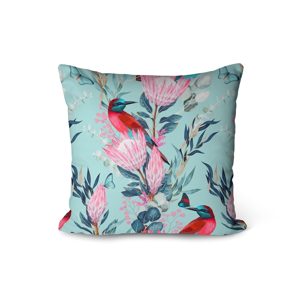 Cover Cushion Printed Oakely 43 x 43 Cm - Mint / Red / Pink