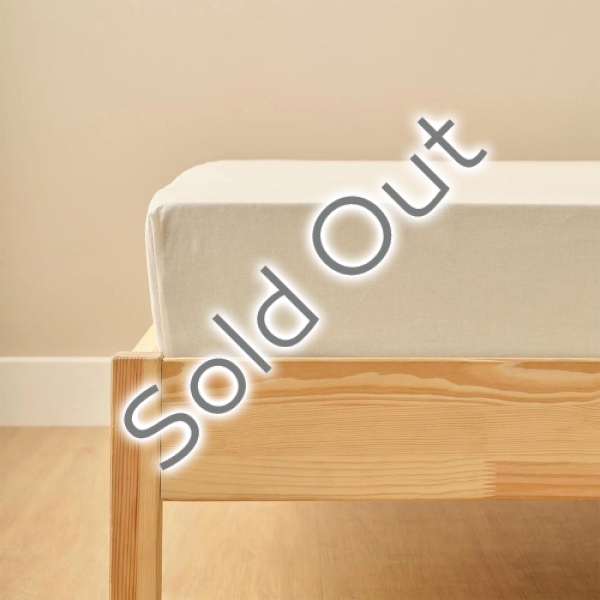 Basic Cotton Ranforce Single Fitted Sheet  100 x 200 + 35 cm - Cream