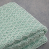 Polka Double Pompom Knitted Blanket 220 x 240 cm - Aqua Green / White
