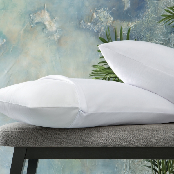 2 Pieces MicroFit Liquid Proof Pillow Protector Set 50 x 70 cm - White