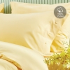 4 Pieces Plain Cotton Double Duvet Cover Set 200 x 220 cm - Yellow