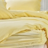 4 Pieces Plain Cotton Double Duvet Cover Set 200 x 220 cm - Yellow