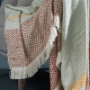 140 x 190 cm Rowena Tv Blanket - Sage Green / Brick Red