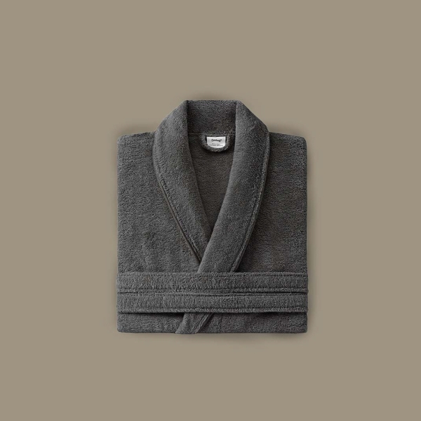 Essentials Cotton Bathrobe S/M - Anthracite