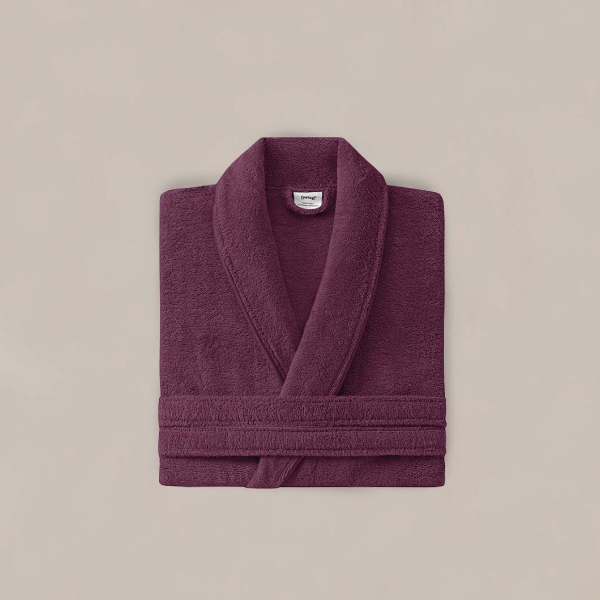 Essentials Cotton Bathrobe Medium Size 113 cm - Plum