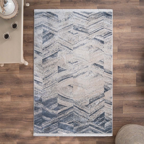 Paris Olivia 160 x 230 cm Zymta Winter Carpet - Grey / Dark Beige