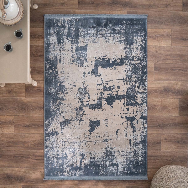 Paris Vichy 160 x 230 cm Zymta Winter Carpet - Cream / Grey