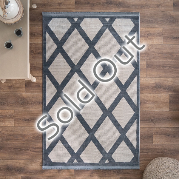 Paris Lozenges 80 x 150 cm Zymta Winter Carpet - Beige / Grey