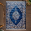 Rome Ottoman 120 x 180 cm Zymta Winter Carpet - Navy Blue / Light Beige / Orange / Yellow