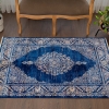 Rome Ottoman 120 x 180 cm Zymta Winter Carpet - Navy Blue / Light Beige / Orange / Yellow
