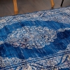 Rome Ottoman 120 x 180 cm Zymta Winter Carpet - Navy Blue / Light Beige / Orange / Yellow