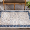 Rome Floritta 120 x 180 cm Zymta Winter Carpet - Navy Blue / Salmon / Yellow / Grey