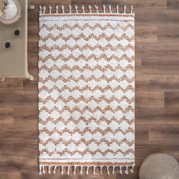 Barcelona Nelly 150 x 230 cm Zymta Winter Carpet - Cream / Yellow