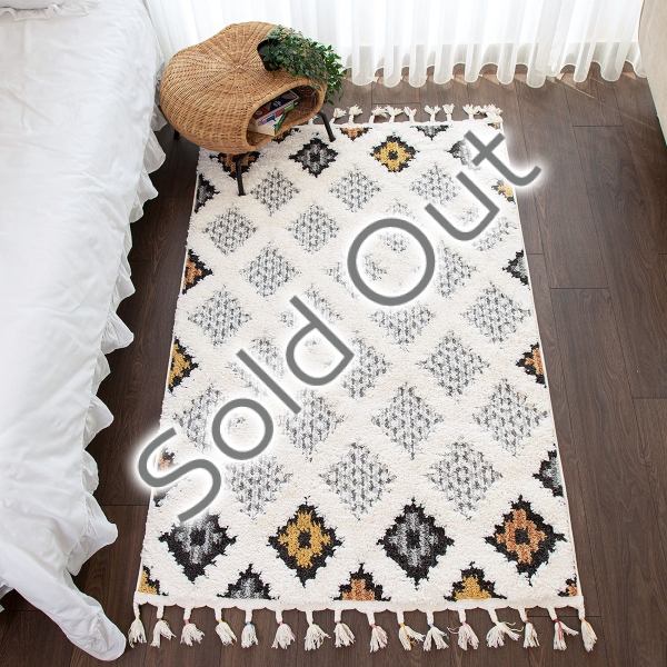 Barcelona Lozzo 200 x 300 cm Zymta Winter Carpet - Yellow / Cream