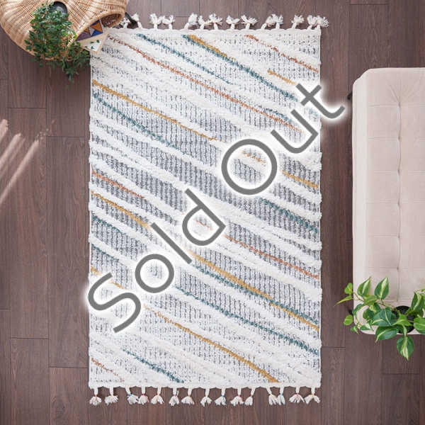 Barcelona Diagon 120 x 180 cm Zymta Winter Carpet - Yellow / Cream