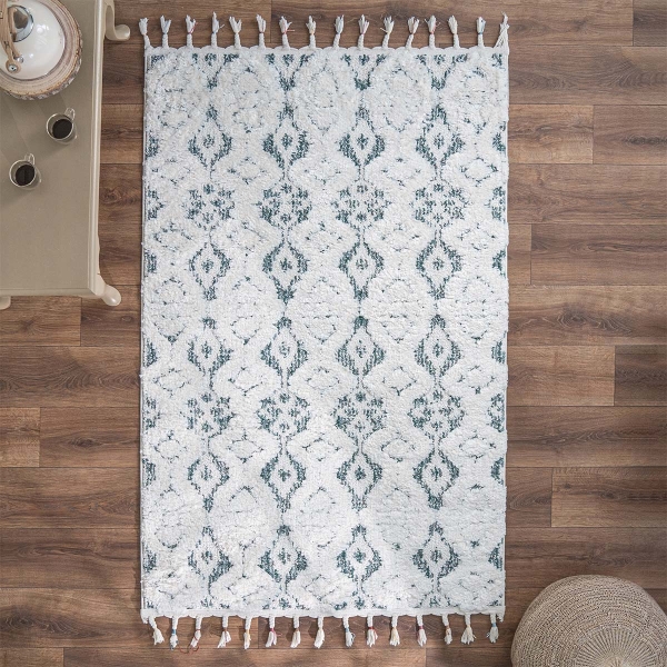 Barcelona Vyana 150 x 230 cm Zymta Winter Carpet - Cream / Green