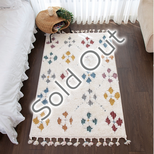 Barcelona Florets 200 x 300 cm Zymta Winter Carpet - Cream / Yellow / Cherry / Petrol Blue