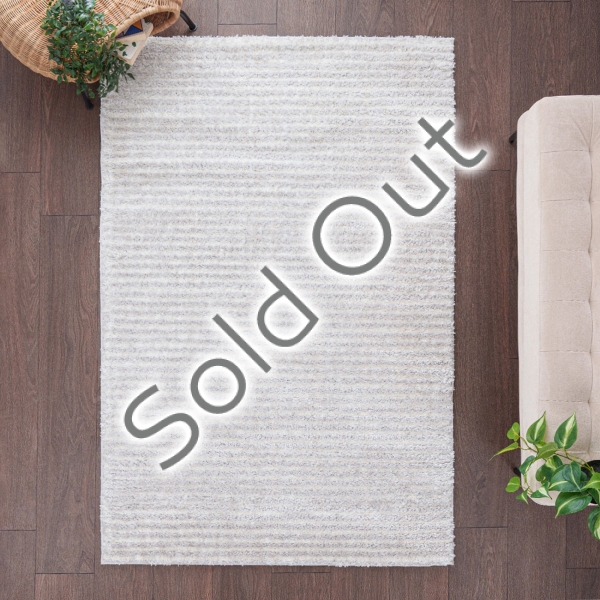 Bella Stripes 160 x 230 cm Zymta Winter Carpet - Cream / Light Grey