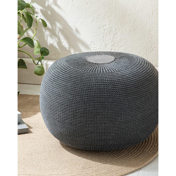 Knit Splay Pouf 37x50 cm Anthracite