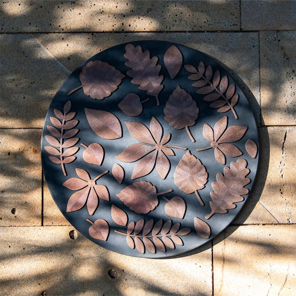 Leaves Zymta Garden Mat 45 x 45 cm - Black / Bronze